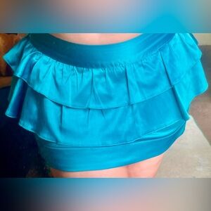 Fun turquoise ruffled miniskirt
